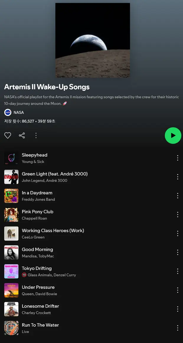 아르테미스 2호 우주비행사들의 Wake-Up Songs