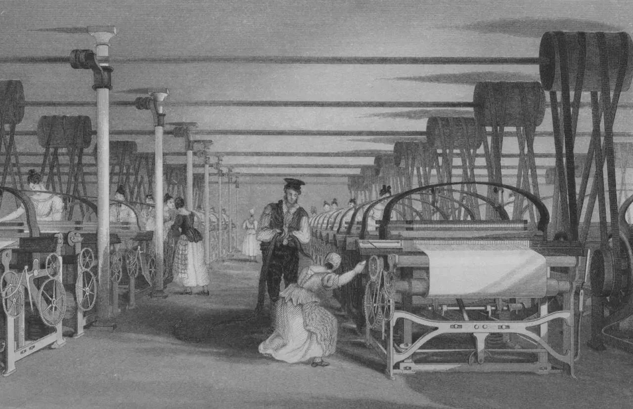 Powerloom_weaving_in_1835.jpg 세계 주요 국가들에서 산업혁명이 본격적으로 시작되고 & 성공한 시기 타임라인