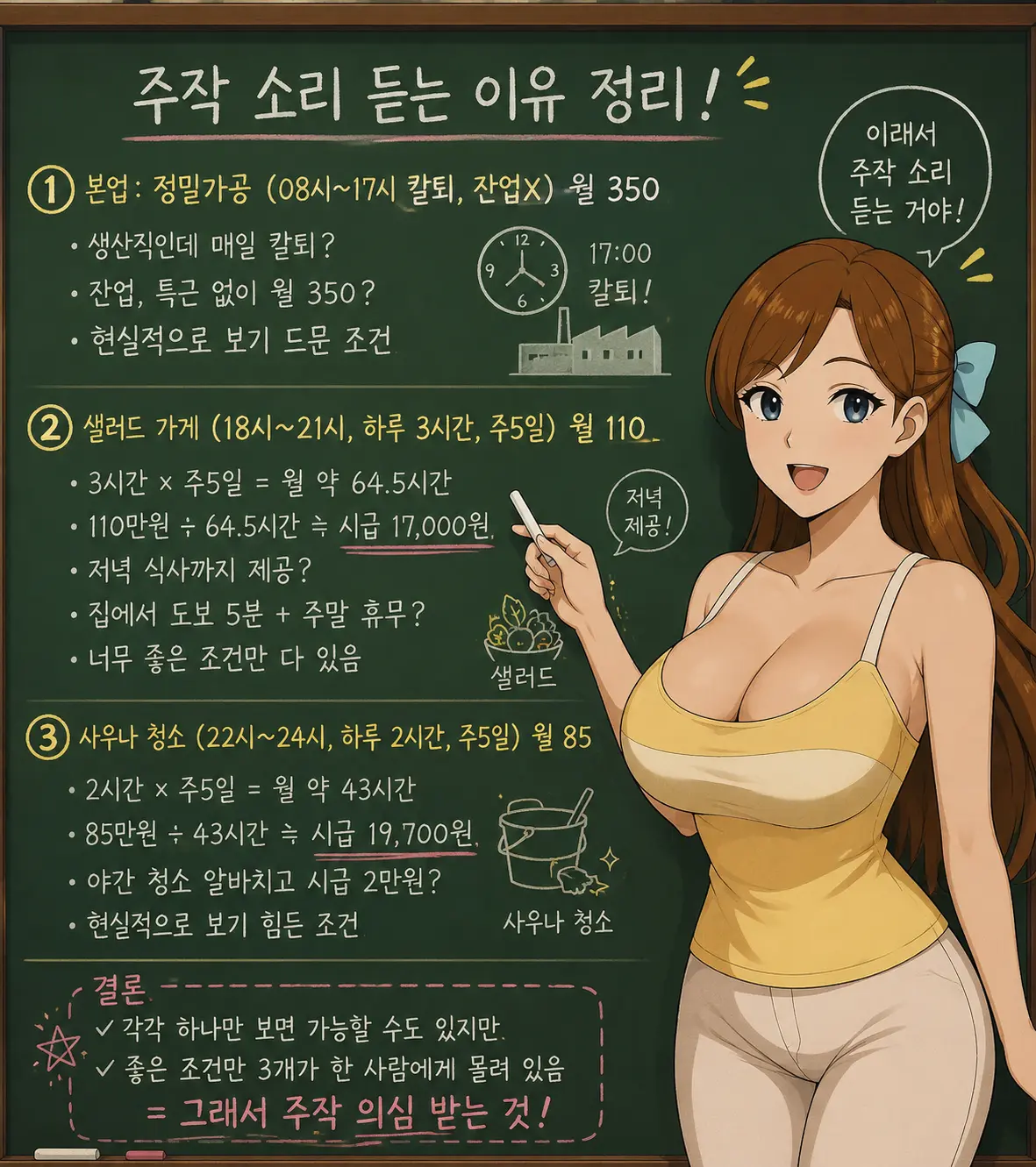 나올떄 마다 주작 의혹 받는 쓰리잡 청년