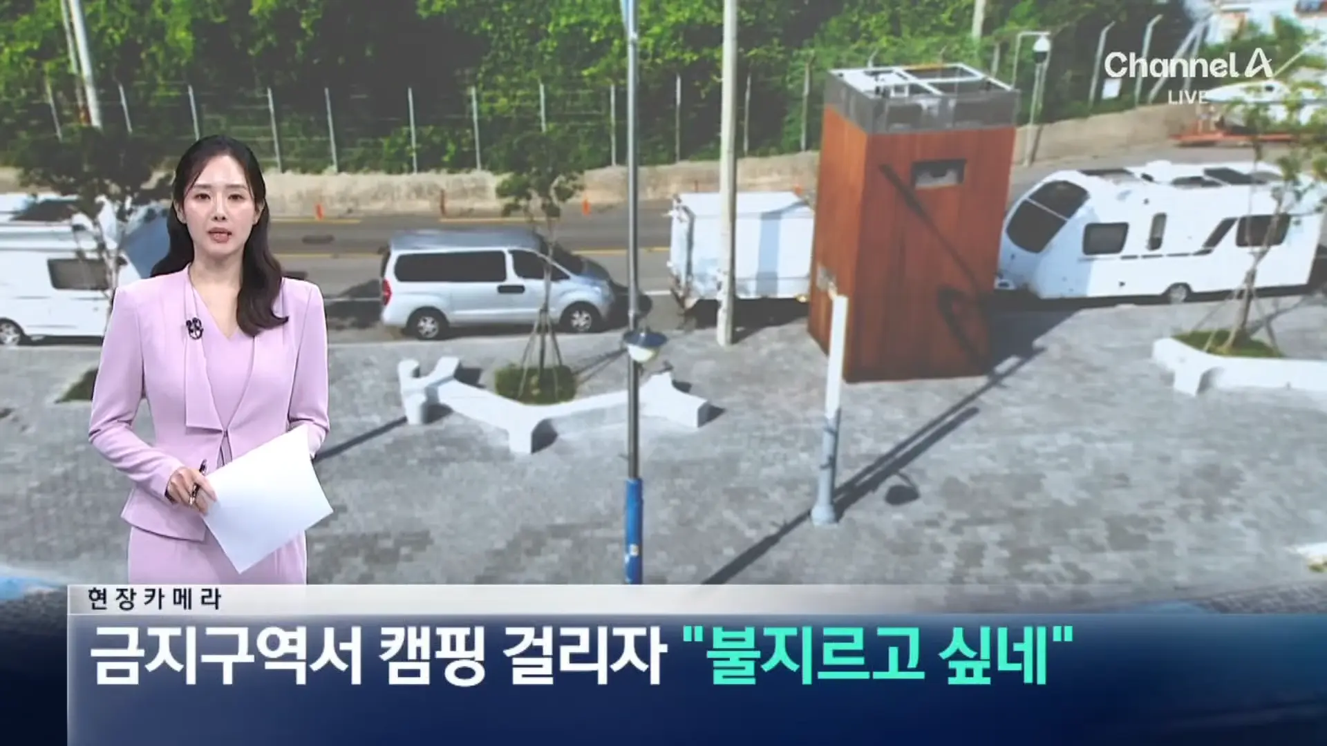 [현장 카메라]금지구역서 캠핑 걸리자 “불지르고 싶네”_ 채널A _ 뉴스A 0-6 screenshot.png