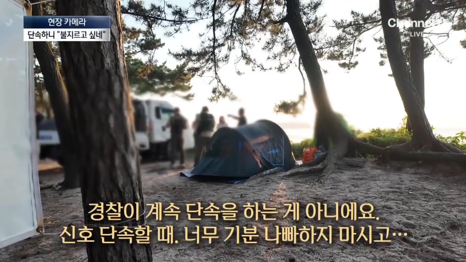 [현장 카메라]금지구역서 캠핑 걸리자 “불지르고 싶네”_ 채널A _ 뉴스A 1-17 screenshot.png