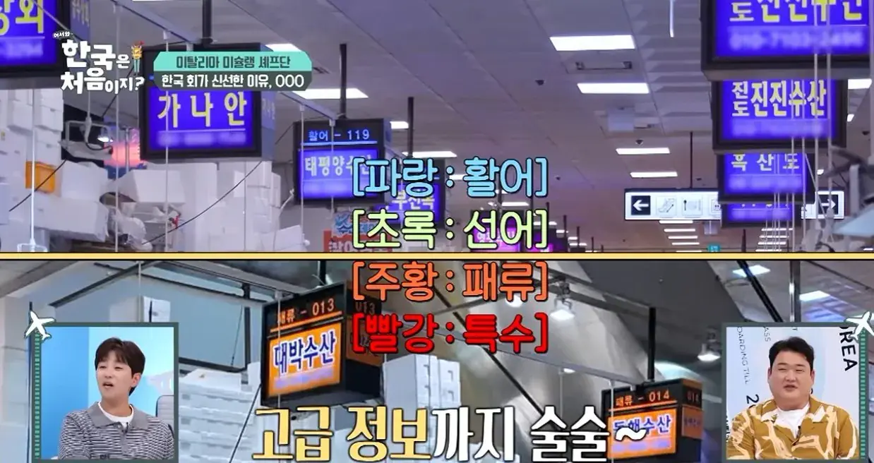 수산시장 간판 종류와 뜻