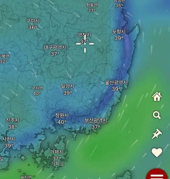 양산  41.4도  기상 관측 이후 역대 최고기록 ㄷㄷㄷ