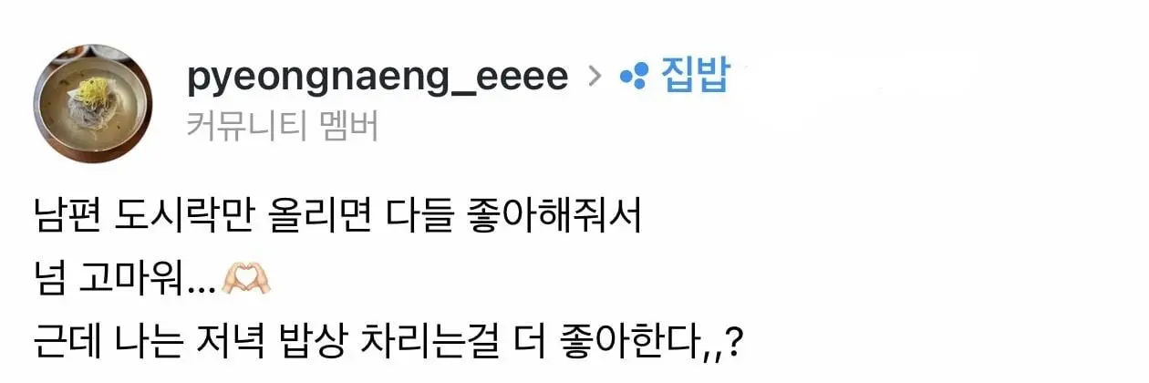 남편 도시락 싸주는 여자의 평소 저녁밥
