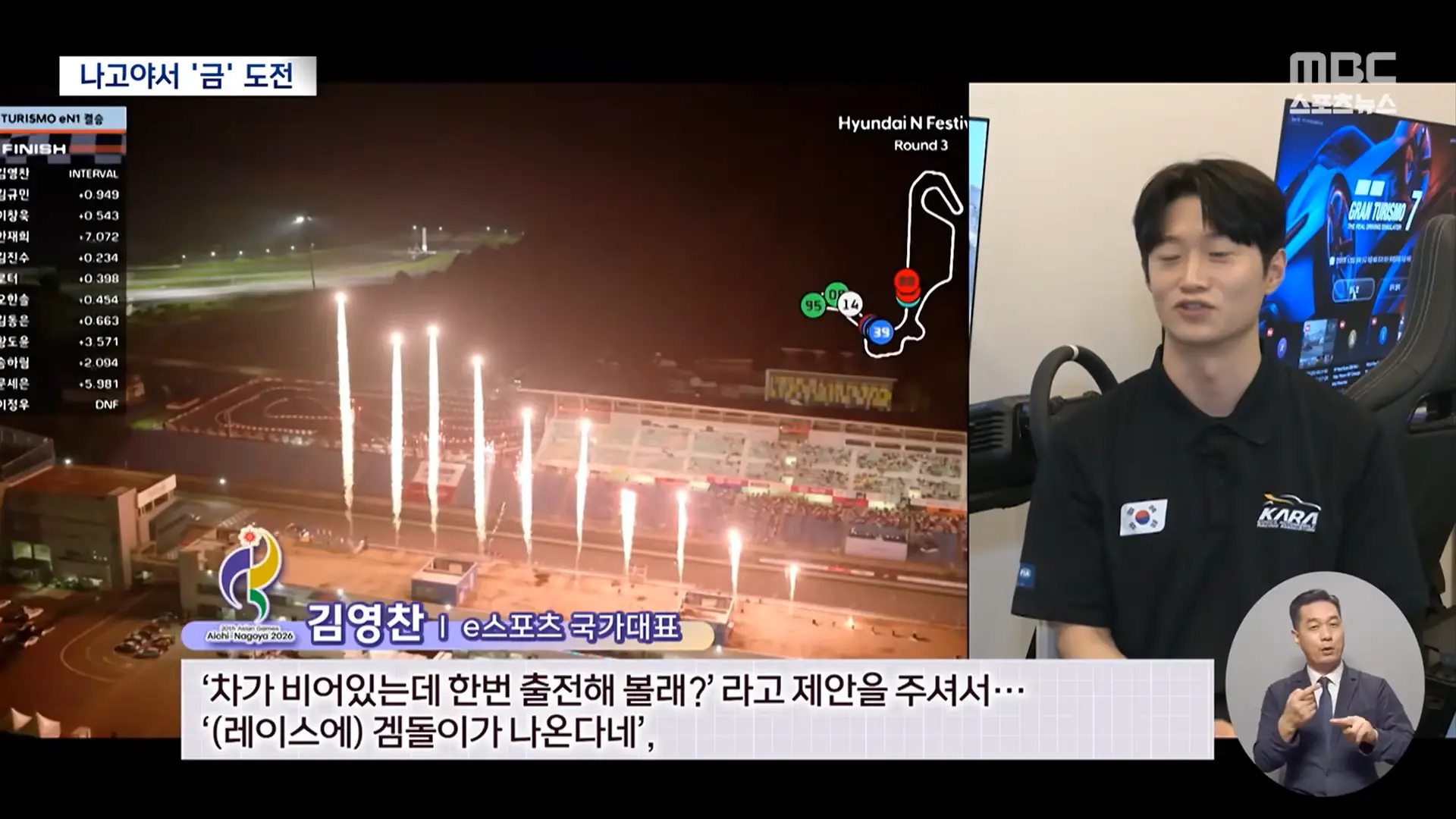 카레이서 꿈 이룬 겜돌이 김영찬‥'초심자 행운으로 금 도전' (2026.08.24_뉴스데스크_MBC) 1-3 screenshot.png